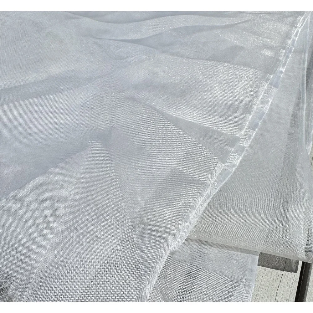 Lot 7 VTG White Sheer Organza‎ Fabric Cuts – 59yd Total 3.5ft Wide Bridal Decor